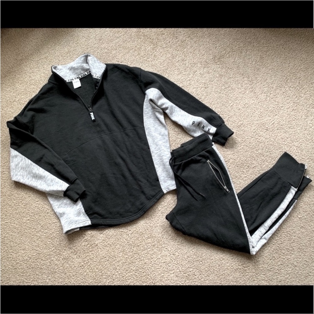 Victoria’s Secret PINK Jogger Pant Half Zip Sweatshirt Bundle